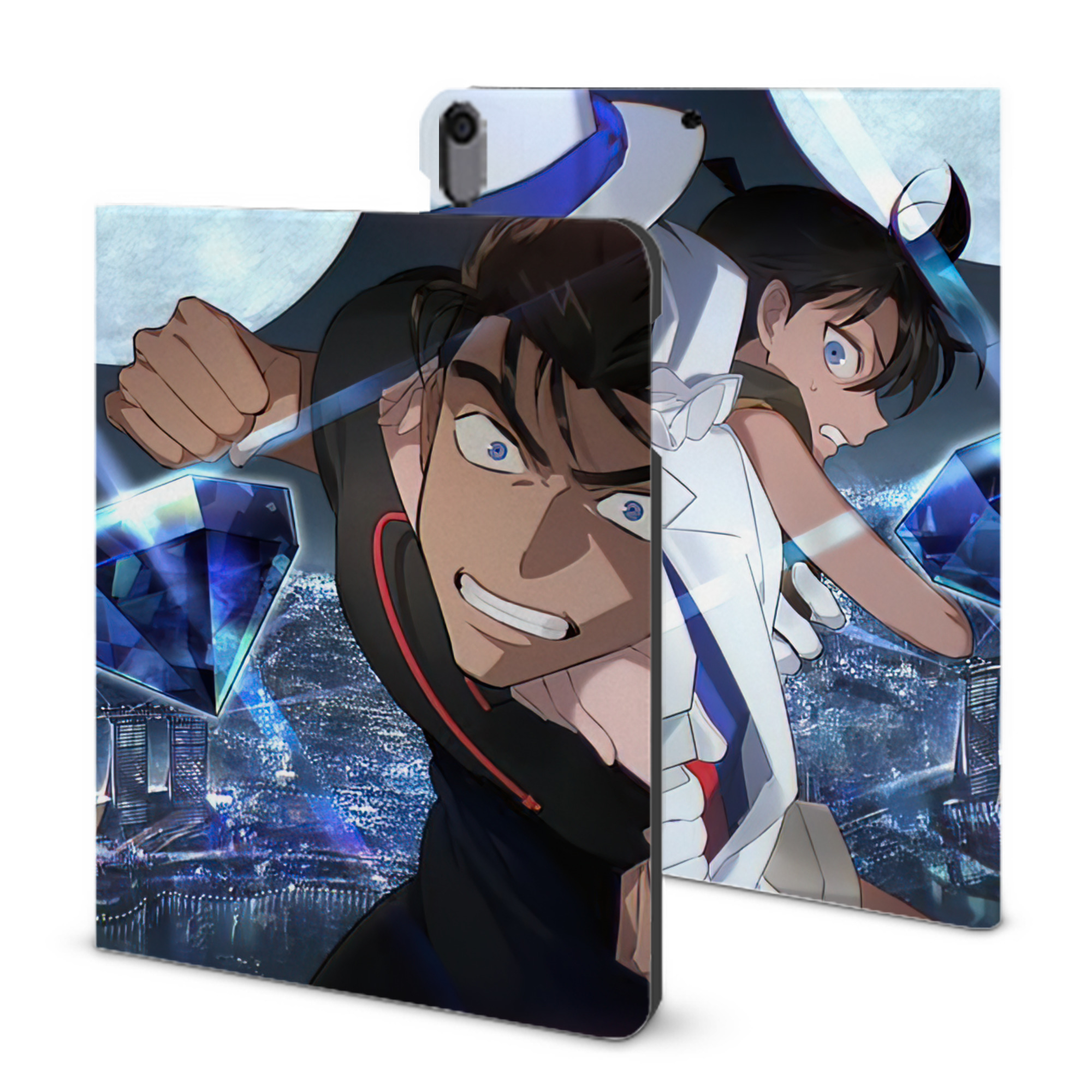 （画像用） 名探偵コナン Detective Conan IPad ケース ブック型 PUレザー TPU 耐衝撃 軽量 薄型 ペン収納なし 全面保護 IPad 各モデル対応